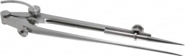 Starrett - 9 Inch Leg, Spring Joint, Steel, Polished, Divider - 12 Inch Max Measurement, 300mm Max Measurement, with Quick Nut Adjustment - Americas Industrial Supply