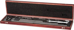Starrett - 2 to 32", Satin Chrome Coated, Mechanical Inside Micrometer Set - 0.001" Graduation, Friction Thimble - Americas Industrial Supply