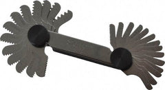 Starrett - 28 Leaf, 1/4 to 2.5mm Pitch Range, Steel Screw Pitch Gage - 60° Thread Angle - Americas Industrial Supply