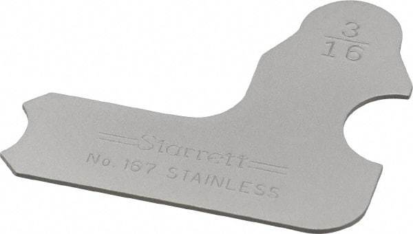 Starrett - 3/16 Inch Radius Gage - Satin Chrome Finish, Stainless Steel - Americas Industrial Supply