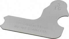 Starrett - 3/16 Inch Radius Gage - Satin Chrome Finish, Stainless Steel - Americas Industrial Supply
