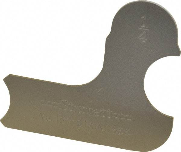 Starrett - 1/4 Inch Radius Gage - Satin Chrome Finish, Stainless Steel - Americas Industrial Supply