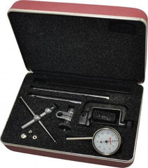 Starrett - 10 Piece, 0" to 0.2" Measuring Range, 1-7/16" Dial Diam, 0-50-0 Dial Reading, White Dial Test Indicator Kit - 0.001" Dial Graduation - Americas Industrial Supply