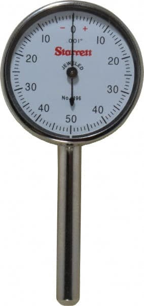 Starrett - 0.2" Range, 0-50-0 Dial Reading, 0.001" Graduation Dial Drop Indicator - 1-7/16" Dial - Americas Industrial Supply