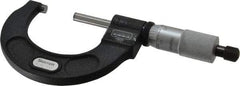 Starrett - 1 to 2" Range, 0.0001" Graduation, Mechanical Outside Micrometer - Ratchet Stop Thimble, Accurate to 0.00005", Digital Counter - Americas Industrial Supply