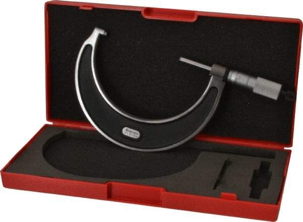 Starrett - 3 to 4" Range, 0.0001" Graduation, Mechanical Outside Micrometer - Ratchet Stop Thimble, Accurate to 0.0001" - Americas Industrial Supply