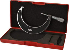 Starrett - 3 to 4" Range, 0.0001" Graduation, Mechanical Outside Micrometer - Ratchet Stop Thimble, Accurate to 0.0001" - Americas Industrial Supply