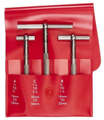 Starrett - 3 Piece, 1/2 to 2-1/8 Inch, Telescoping Gage Set - 2-3/8 Inch Long Handles, Includes Case - Americas Industrial Supply