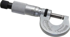 Starrett - 0 to 1/2" Range, 0.0001" Graduation, Mechanical Outside Micrometer - Ratchet Stop Thimble, Accurate to 0.00005" - Americas Industrial Supply