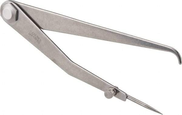 Starrett - 6 Inch Leg, Firm Joint, Steel, Polished, Hermaphrodite Caliper - 8 Inch Max Measurement, 200mm Max Measurement, Round Leg - Americas Industrial Supply