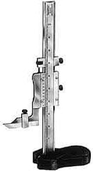 Starrett - 0 to 18 Inch Measurement, 0.001 Inch Graduation, Vernier Height Gage - Satin Chrome Finish, 4-7/16 Inch Long x 2-9/32 Inch Wide - Americas Industrial Supply