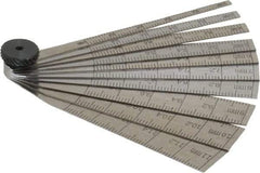 Starrett - 2 to 12mm Measurement, 10 Leaf Taper Gage - 64mm Long, Tempered Steel, 0.02mm Graduation - Americas Industrial Supply