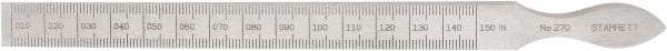 Starrett - 0.01 to 0.15 Inch Measurement, 1 Leaf Taper Gage - 6-1/4 Inch Long, Tool Steel, 0.001 Inch Graduation - Americas Industrial Supply
