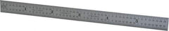 Starrett - 6" Long, 1/64, 1/50, 1/32, 1/10" Graduation, Flexible Steel Rule - 3R Graduation Style, 1/2" Wide, Silver, Satin Chrome Finish - Americas Industrial Supply