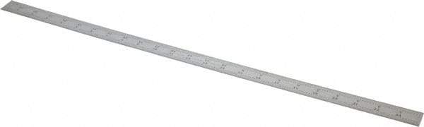 Starrett - 24" Long, 1/64, 1/50, 1/32, 1/10" Graduation, Flexible Steel Rule - 3R Graduation Style, 1" Wide, Silver, Satin Chrome Finish - Americas Industrial Supply
