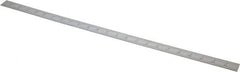 Starrett - 24" Long, 1/64, 1/50, 1/32, 1/10" Graduation, Flexible Steel Rule - 3R Graduation Style, 1" Wide, Silver, Satin Chrome Finish - Americas Industrial Supply