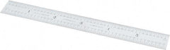 Starrett - 6" Long, 1/64, 1/32, 1/16, 1/8" Graduation, Flexible Steel Rule - 4R Graduation Style, 3/4" Wide, Silver, Satin Chrome Finish - Americas Industrial Supply