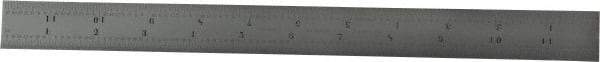 Starrett - 12" Long, 1/64, 1/32, 1/16, 1/8" Graduation, Flexible Steel Rule - 4R Graduation Style, 1" Wide, Silver, Satin Chrome Finish - Americas Industrial Supply