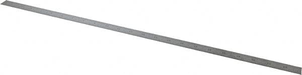 Starrett - 24" Long, 1/100, 1/64, 1/32, 1/10" Graduation, Flexible Steel Rule - 5R Graduation Style, 3/4" Wide, Silver, Satin Chrome Finish - Americas Industrial Supply