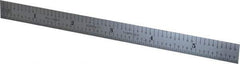 Starrett - 6" Long, 1/50, 1/10" Graduation, Flexible Steel Rule - 6R Graduation Style, 1/2" Wide, Silver, Satin Chrome Finish - Americas Industrial Supply