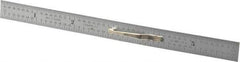Starrett - 6" Long, 1/64, 1/32" Graduation, Flexible Steel Rule - 10R Graduation Style, 1/2" Wide, Silver, Satin Chrome Finish - Americas Industrial Supply