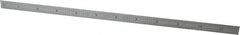 Starrett - 11-3/4" Long, 1/50, 1/10" and 0.5, 1mm Graduation, Flexible Steel Rule - Decimal/Metric Graduation Style, 1/2" Wide, Silver, Satin Chrome Finish - Americas Industrial Supply