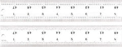 Starrett - 48" Long, 1/100, 1/64, 1/50, 1/32" Graduation, Rigid Spring Steel Rule - 16R Graduation Style, 1-1/2" Wide, Silver, Satin Chrome Finish - Americas Industrial Supply