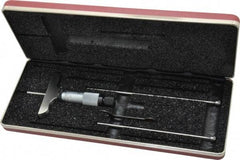 Starrett - 0 to 3" Range, 3 Rod, Mechanical Depth Micrometer - Plain Thimble, 2-1/2" Base Length, 0.01mm Graduation, 1/8" Rod Diam - Americas Industrial Supply