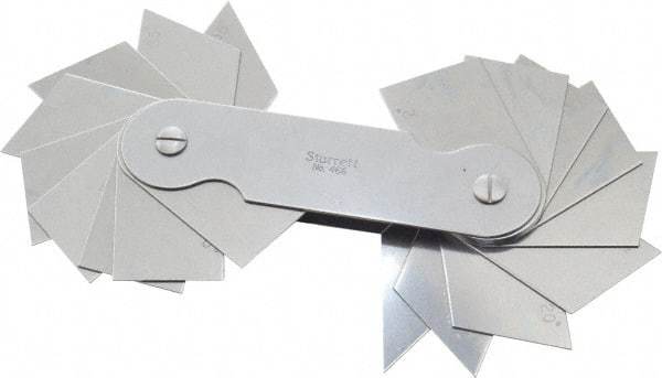 Starrett - 18 Piece Spring Steel Angle Gage Set - 2 to 45° Primary Angle - Americas Industrial Supply