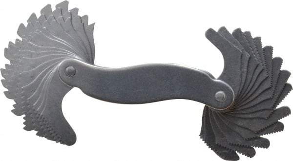 Starrett - 30 Leaf, 6 to 60 TPI Range, Steel Screw Pitch Gage - 60° Thread Angle - Americas Industrial Supply