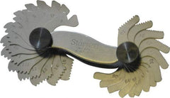 Starrett - 28 Leaf, 4 to 80 TPI Range, Steel Screw Pitch Gage - 60° Thread Angle - Americas Industrial Supply