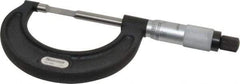 Starrett - 0" to 1" Mechanical Satin Chrome Coated Blade Micrometer - 0.001" Graduation, 1/32" Blade Thickness, Speeder Thimble - Americas Industrial Supply