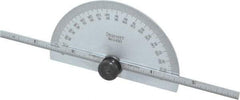 Starrett - 0 to 6 Inch Rule Measurement Range, 0 to 180° Angle Measurement Range, Half Round Head Protractor and Depth Gage - 1° Angle Graduation, 1/64; 1/32 Inch Rule Graduation - Americas Industrial Supply
