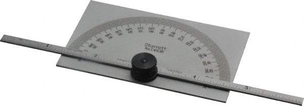 Starrett - 0 to 6 Inch Rule Measurement Range, 0 to 180° Angle Measurement Range, Rectangle Head Protractor and Depth Gage - Accurate up to 5 Min, 1° Angle Graduation, 1/64 Inch Rule Graduation - Americas Industrial Supply