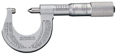 Starrett - 1 to 2" Range, Mechanical Screw Thread Micrometer - Plain Thimble, 0.001" Graduation, 0.004mm Accuracy - Americas Industrial Supply
