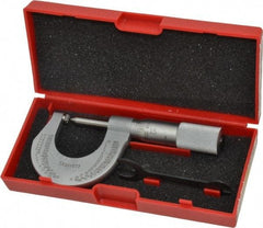 Starrett - 0 to 1" Range, Mechanical Screw Thread Micrometer - Plain Thimble, 0.001" Graduation, 0.004mm Accuracy - Americas Industrial Supply