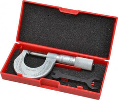 Starrett - 0 to 1" Range, Mechanical Screw Thread Micrometer - Plain Thimble, 0.001" Graduation, 0.004mm Accuracy - Americas Industrial Supply