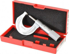 Starrett - 0 to 1" Range, Mechanical Screw Thread Micrometer - Plain Thimble, 0.001" Graduation, 0.004mm Accuracy - Americas Industrial Supply