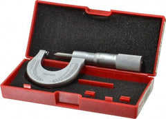 Starrett - 0 to 1" Range, Mechanical Screw Thread Micrometer - Plain Thimble, 0.001" Graduation, 0.004mm Accuracy - Americas Industrial Supply