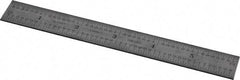 Starrett - 6" Long, 1/64, 1/32, 1/16, 1/8" Graduation, Rigid Spring Steel Rule - 4R Graduation Style, 3/4" Wide, Silver - Americas Industrial Supply