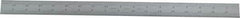 Starrett - 18" Long, 1/64, 1/32, 1/16, 1/8" Graduation, Rigid Spring Steel Rule - 4R Graduation Style, 1-1/8" Wide, Silver, Satin Chrome Finish - Americas Industrial Supply