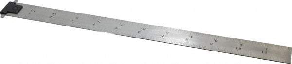 Starrett - 12" Long, 1/64, 1/32, 1/16, 1/8" Graduation, Rigid Spring Steel Rule - 4R Graduation Style, 1" Wide, Silver - Americas Industrial Supply