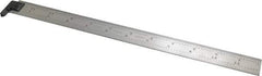 Starrett - 12" Long, 1/64, 1/32, 1/16, 1/8" Graduation, Rigid Spring Steel Rule - 4R Graduation Style, 1" Wide, Silver - Americas Industrial Supply