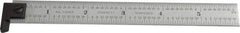 Starrett - 6" Long, 1/64, 1/32, 1/16, 1/8" Graduation, Rigid Spring Steel Rule - 4R Graduation Style, 3/4" Wide, Silver, Satin Chrome Finish - Americas Industrial Supply