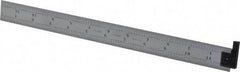 Starrett - 12" Long, 1/64, 1/32, 1/16, 1/8" Graduation, Rigid Spring Steel Rule - 4R Graduation Style, 1" Wide, Silver, Satin Chrome Finish - Americas Industrial Supply