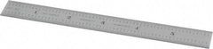 Starrett - 6" Long, 1/50, 1/10" Graduation, Rigid Spring Steel Rule - 6R Graduation Style, 3/4" Wide, Silver, Satin Chrome Finish - Americas Industrial Supply