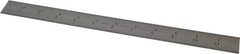 Starrett - 12" Long, 1/50, 1/10" Graduation, Rigid Spring Steel Rule - 6R Graduation Style, 1" Wide, Silver, Satin Chrome Finish - Americas Industrial Supply