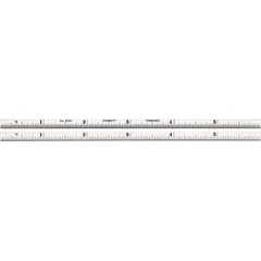 Starrett - 6" Long, 1/64, 1/32" Graduation, Rigid Spring Steel Rule - Americas Industrial Supply