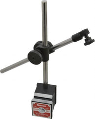 Starrett - 150 Lb Magnetic Force, Fine Adjustment Indicator Positioner & Holder with Base - Post & Rod, Rectangular Base, 1-15/16" Base Height, 1-5/8" Base Length, 1-7/8" Base Width - Americas Industrial Supply