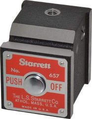 Starrett - 1-7/8" Long x 1-5/8" Wide x 1-15/16" High Magnetic Indicator Base with On/Off Switch - 9-1/2" Rod Length - Americas Industrial Supply